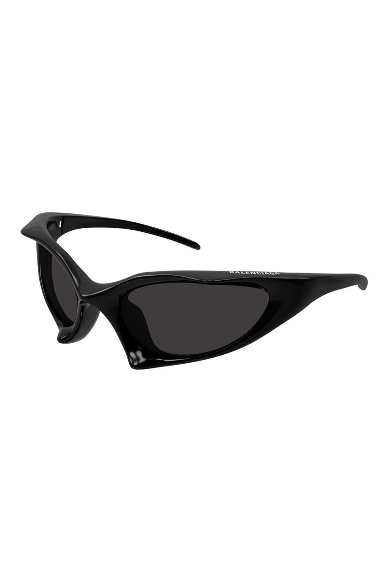 67mm Oversize Geometric Sunglasses, Alternate, color, BLACK