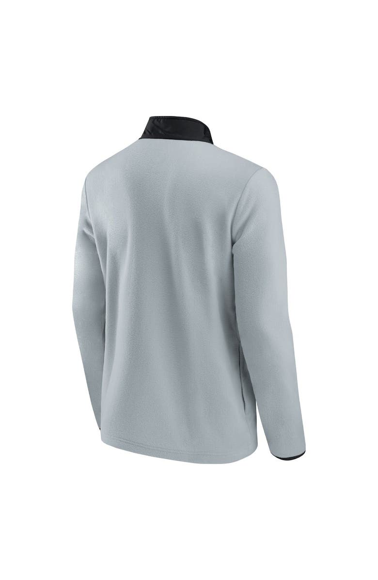 FANATICS Men's Fanatics Branded Gray/Black Pittsburgh Penguins Hockey Polar Fleece Quarter-Snap Jacket, Alternate, color, 