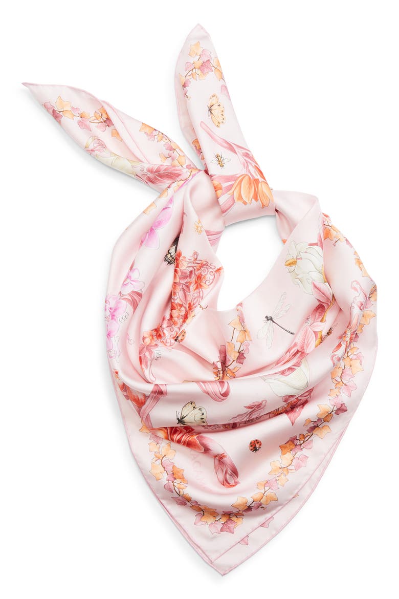 Eden Print Silk Scarf, Alternate, color, ROSA