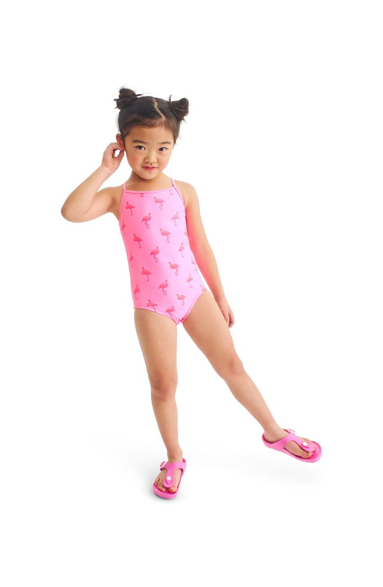 Primary Kids Swimsuit In Flamingos, Main, color, Pink Lemonade Flamingos