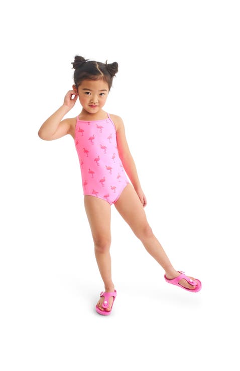 Kids Swimsuit In Flamingos (Toddler, Little Kid, Big Kid)