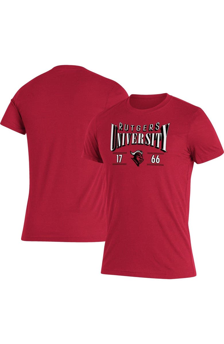 adidas Men's adidas Scarlet Rutgers Scarlet Knights Along The Shadow Tri-Blend T-Shirt, Main, color, Red