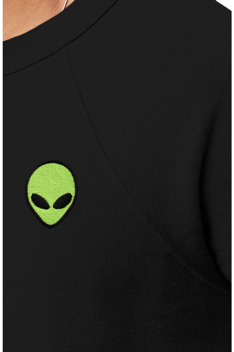 Alien Fleece Sweatshirt, Alternate, color, Black