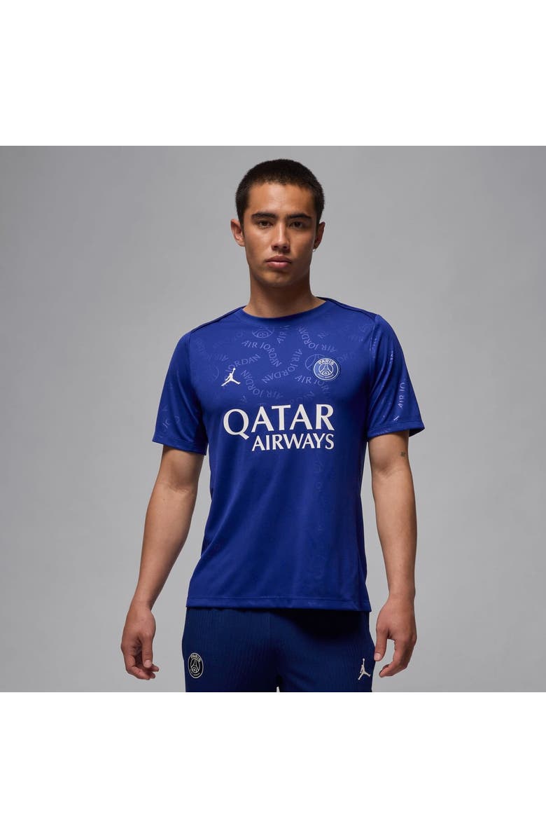 Jordan Brand Men's Jordan Brand Blue Paris Saint-Germain 2024/25 Fourth Academy Pro Pre-Match Top, Alternate, color, 