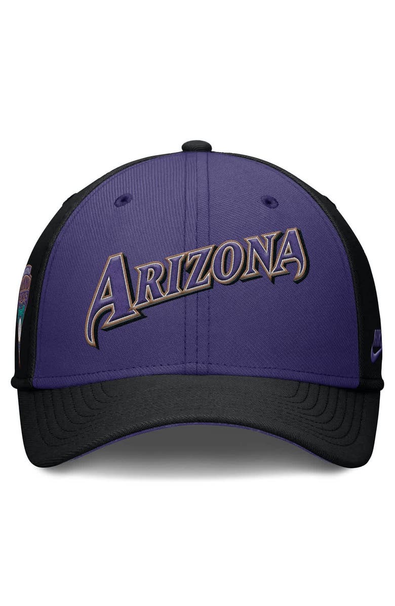 Nike Men's Nike Black/Purple Arizona Diamondbacks Rise Swoosh Performance Flex Hat, Alternate, color, Black