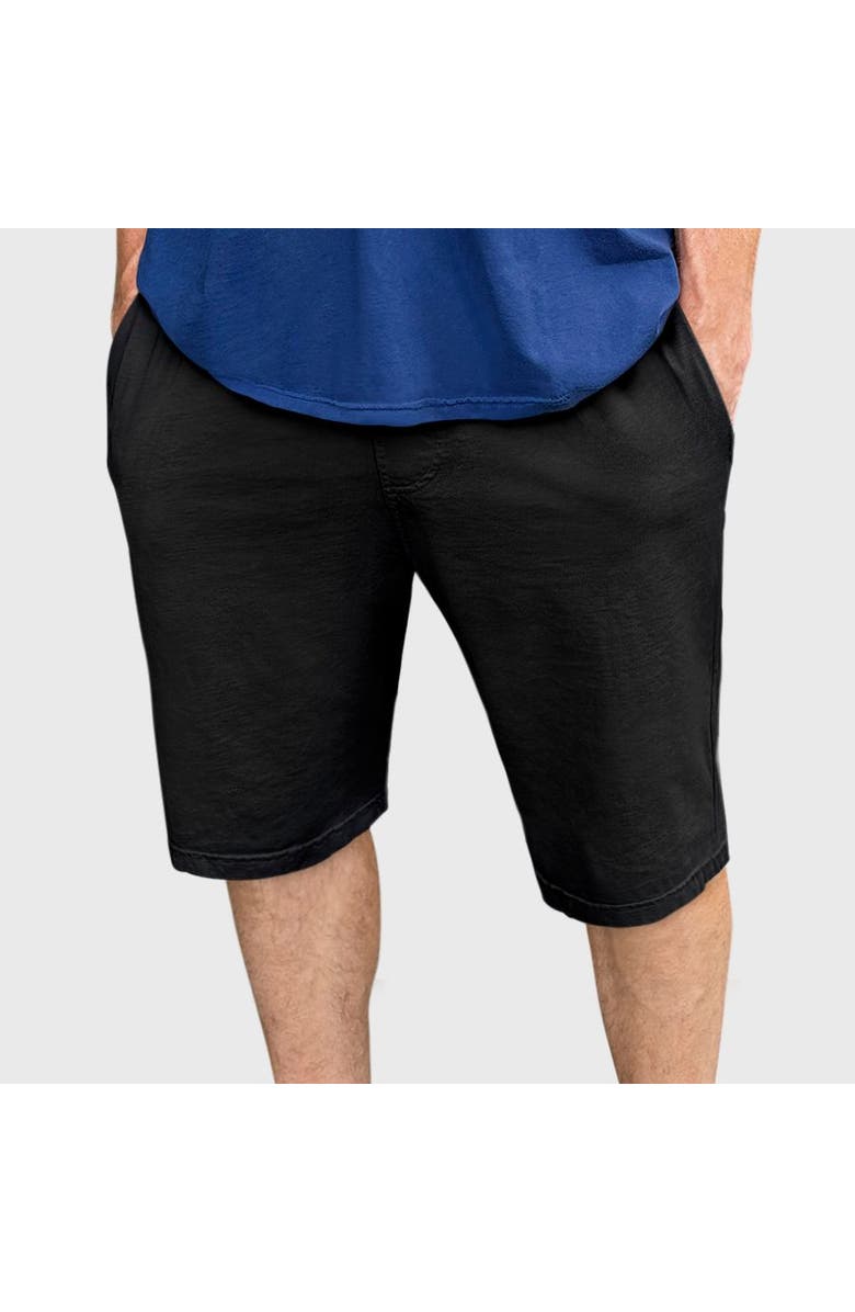 CITY THREADS Mens Super-Soft 100% Cotton UPF 50+ Athletic Workout Shorts w/Pockets, Main, color, Black