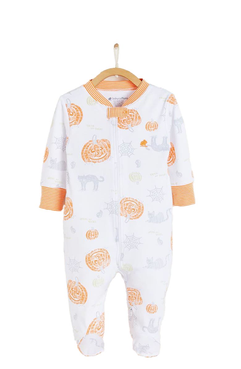 Babycottons Premium Peruvian Pima Cotton Halloween Glow Footie Pajamas For Infant, Main, color,