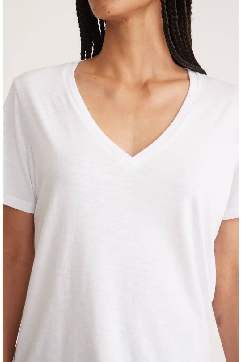 Boyfriend V-Neck T-Shirt, Alternate, color, WHITE