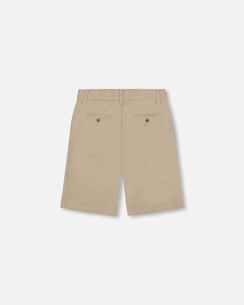 DEUX PAR DEUX DEUX PAR DEUX LITTLE BOY'S SLANT POCKET BERMUDA SHORTS LIGHT TAUPE 