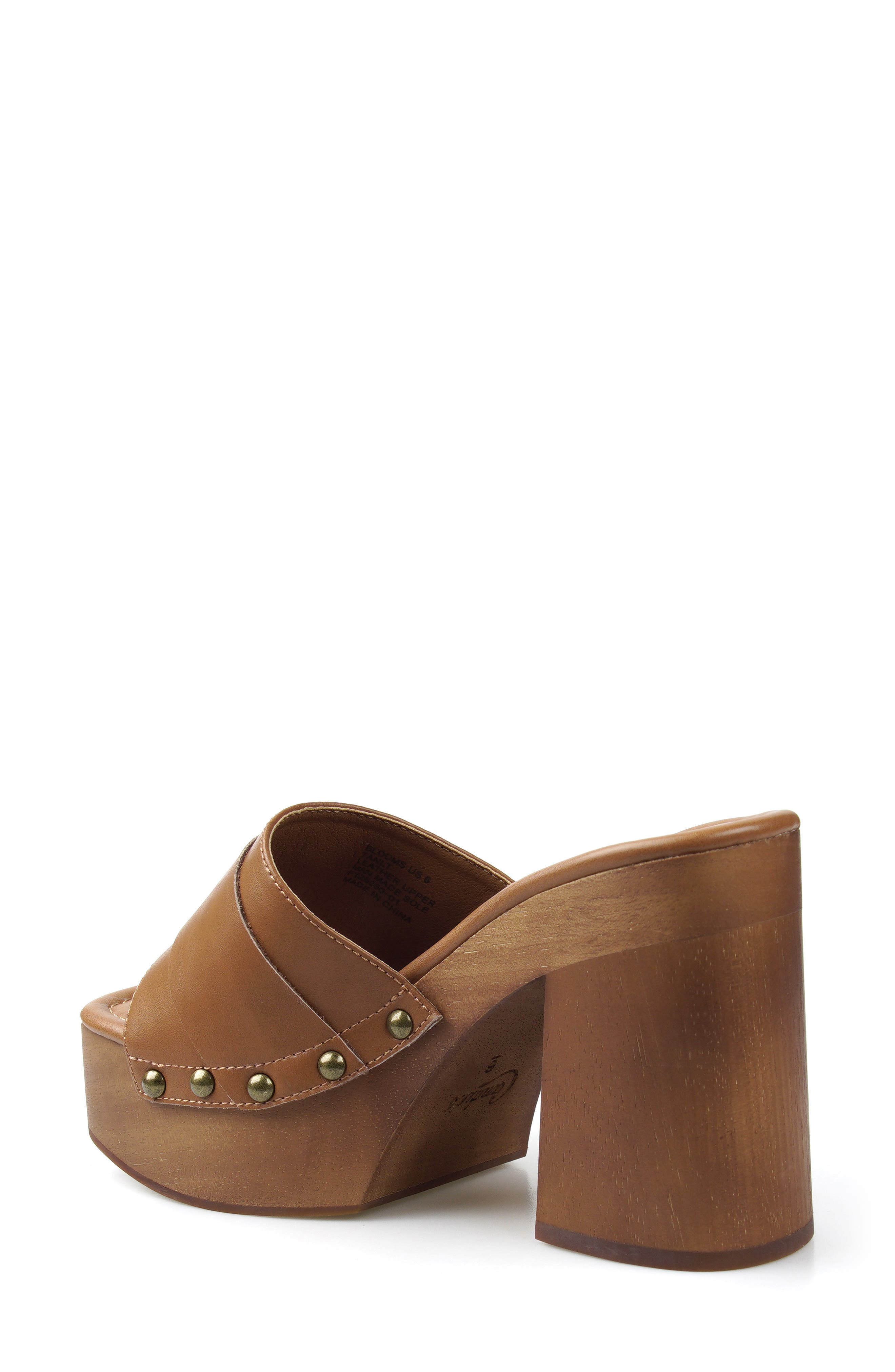 Blooms Faux Leather Platform Slide Sandal, Alternate, color, TAN