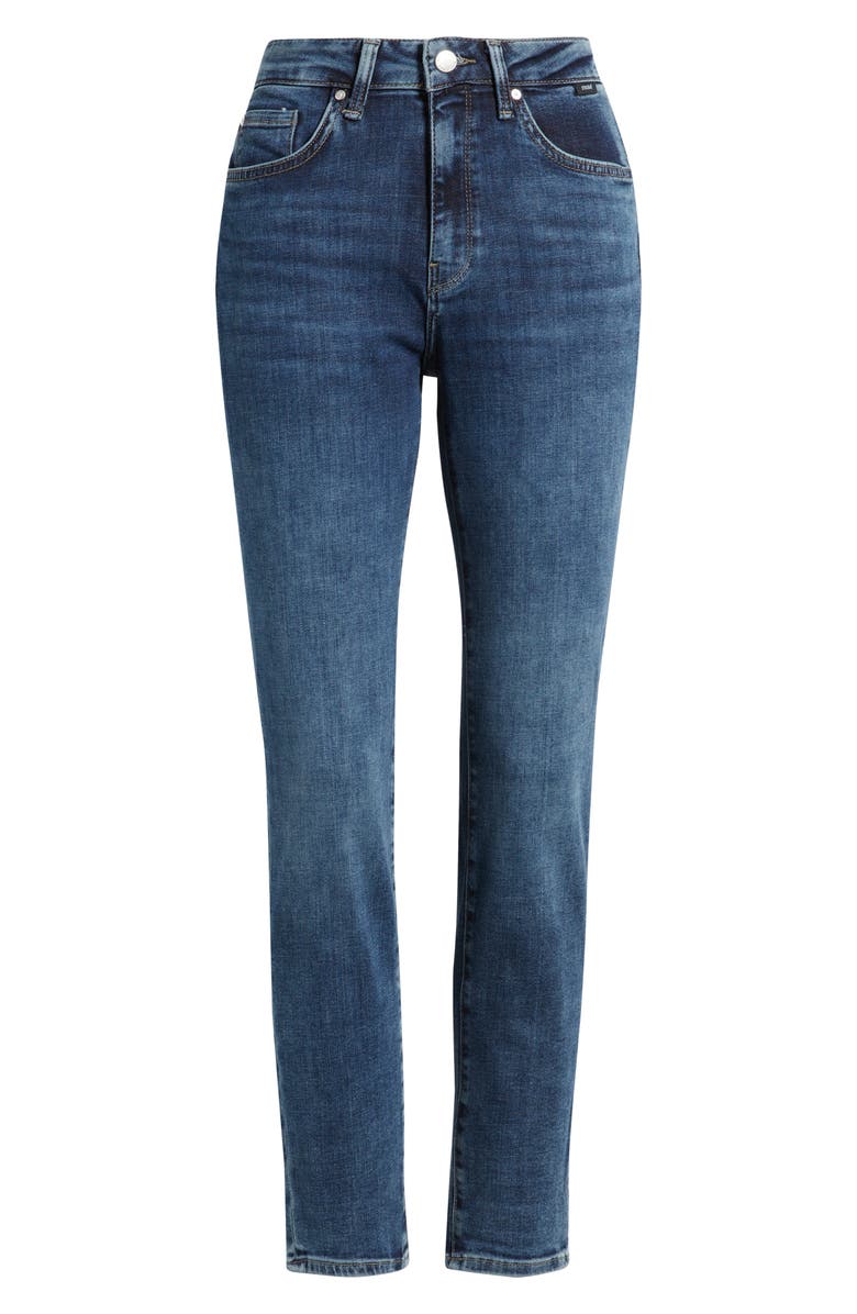 Mavi Jeans Kathleen High Waist Slim Straight Leg Jeans, Alternate, color, Used Brushed Feather Blue