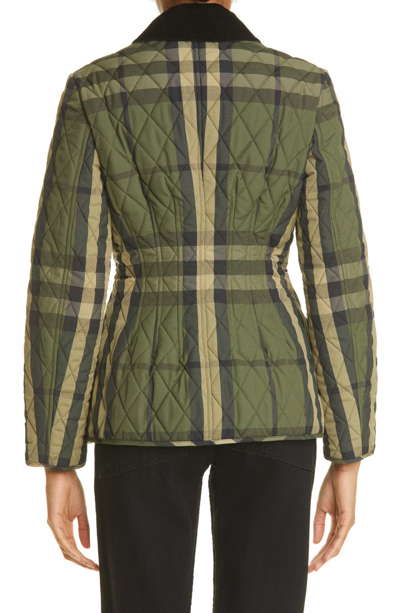 Burberry Lydd Check Fitted Quilted Flannel Barn Jacket, Alternate, color, 