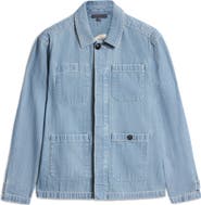John Varvatos Jakob Embroidered Back Denim Shirt Jacket