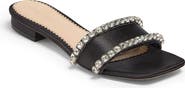 Cinq à Sept Catherine Crystal Embellished Satin Slide Sandal