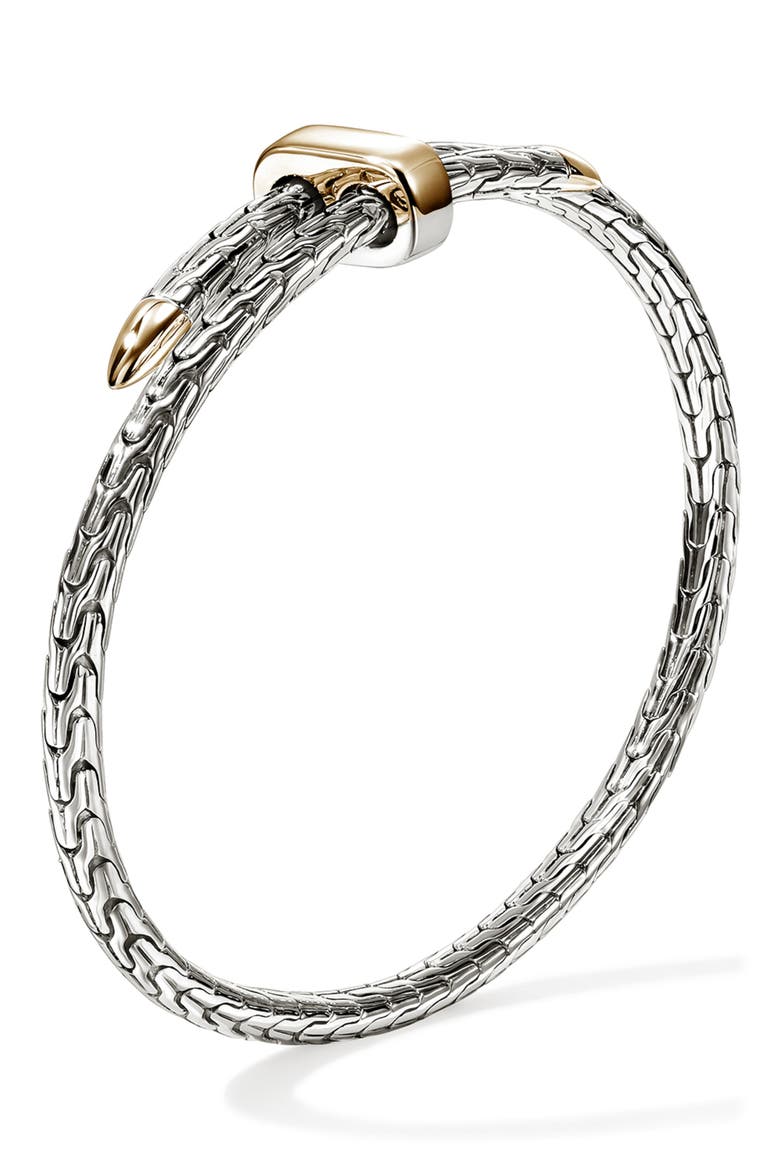 Spear Flex Cuff, Sterling Silver, 14K Gold, Alternate, color, SILVER AND GOLD