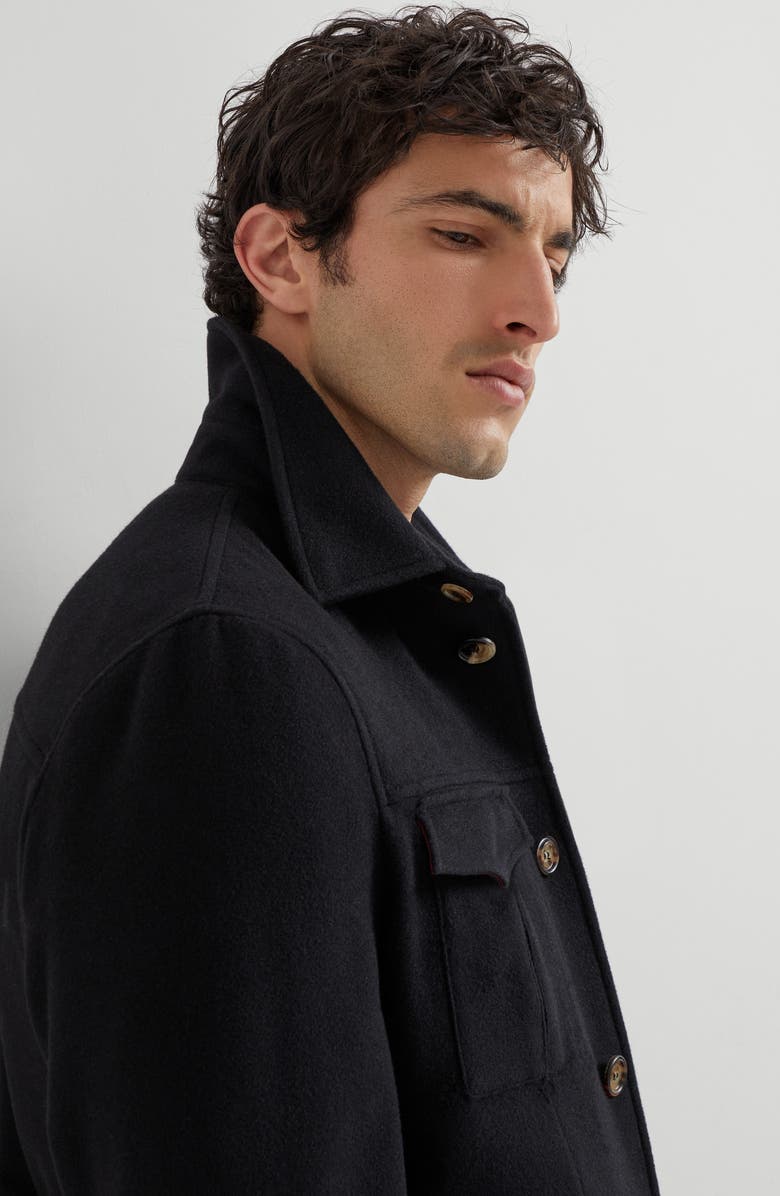 Brunello Cucinelli Water-resistant safari jacket, Alternate, color, Black