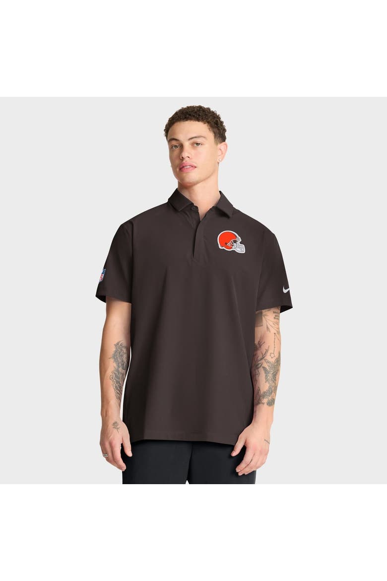 Men's Nike Brown Cleveland Browns Sideline Woven Dri-FIT Polo, Main, color, Brown
