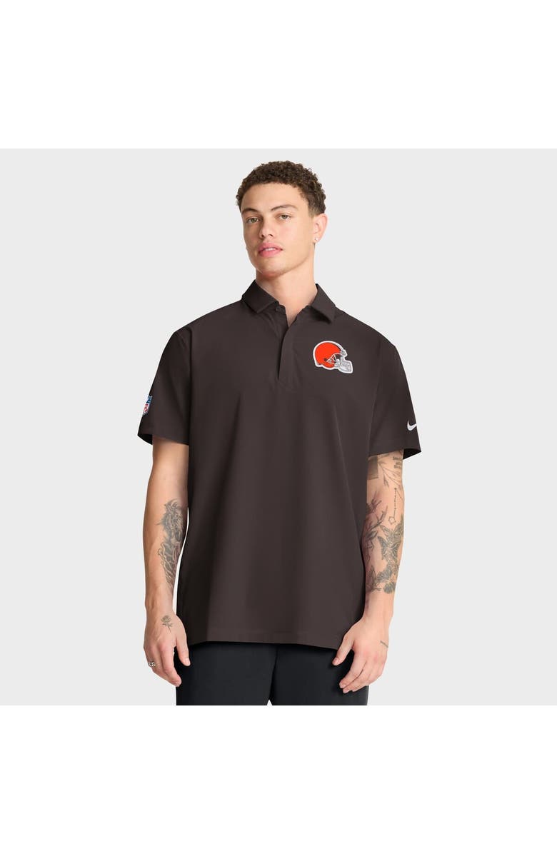 Nike Men's Nike Brown Cleveland Browns Sideline Woven Dri-FIT Polo, Main, color, Brown