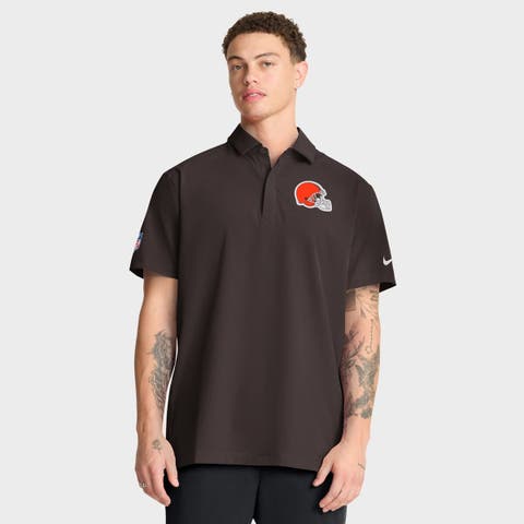 Men's Nike Brown Cleveland Browns Sideline Woven Dri-FIT Polo
