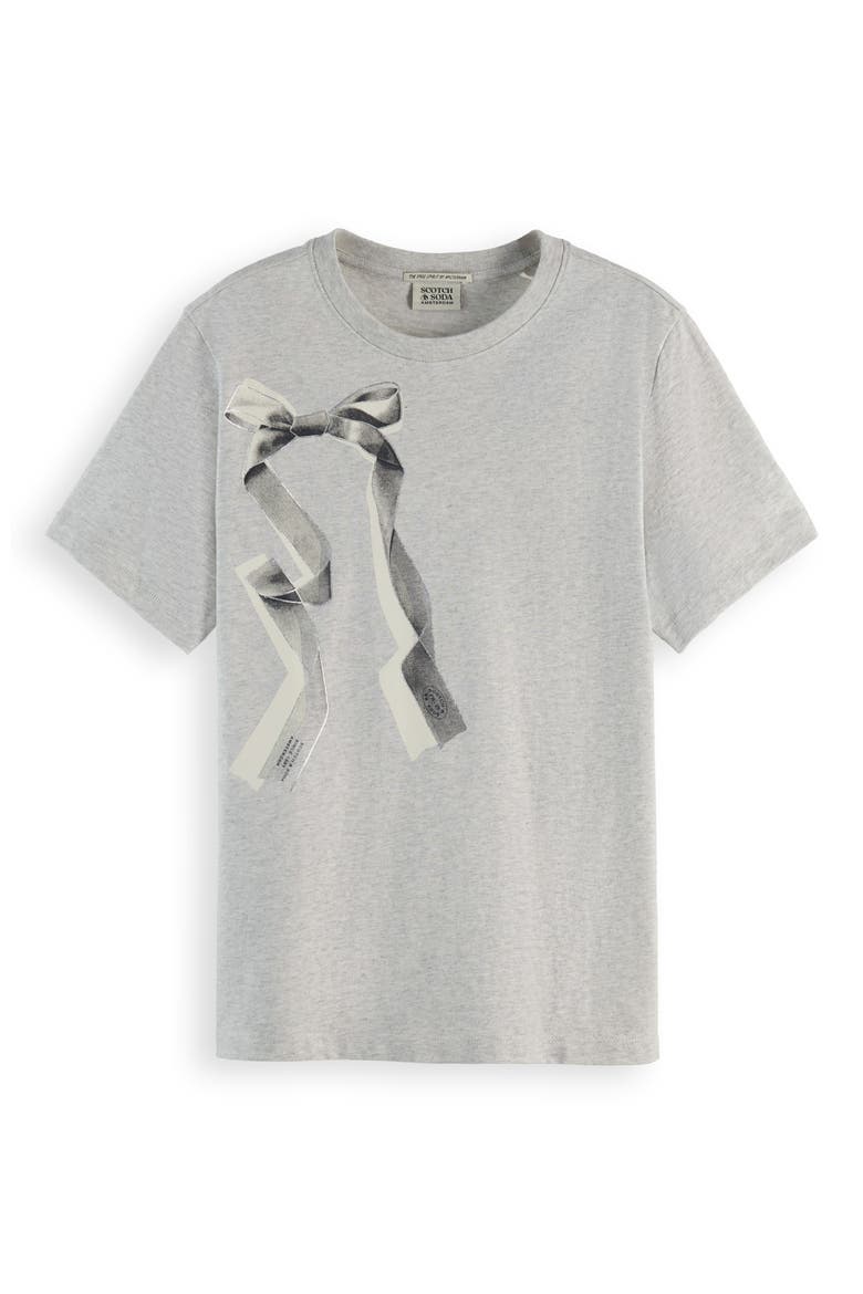 Artwork Bow Cotton Graphic T-Shirt, Alternate, color, LIGHT GREY MELANGE