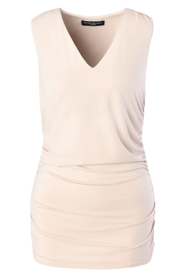 Ruched V-Neck Maternity Tank, Alternate, color, BEIGE