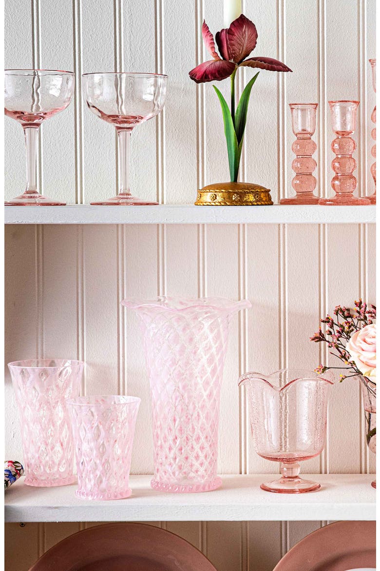Trellis Large Glass Tumbler, Alternate, color, BLUSH