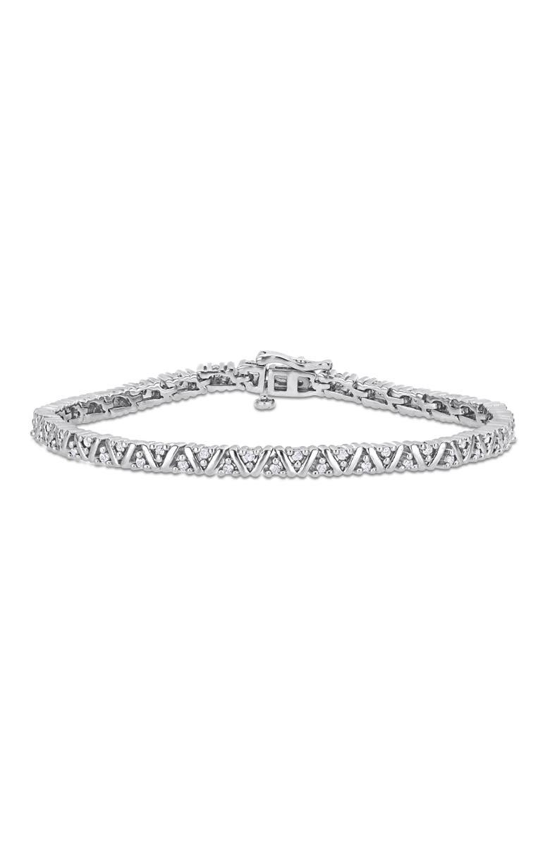 Julianna B. Diamond Tennis Bracelet Sterling Silver, Main, color, Sterling Silver