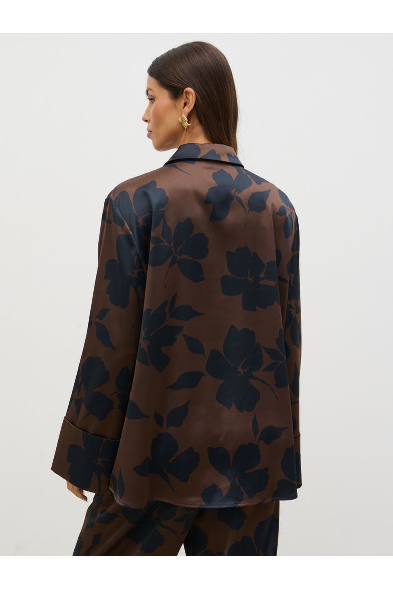 Bobbi Relaxed Printed Shirt, Alternate, color, Brown