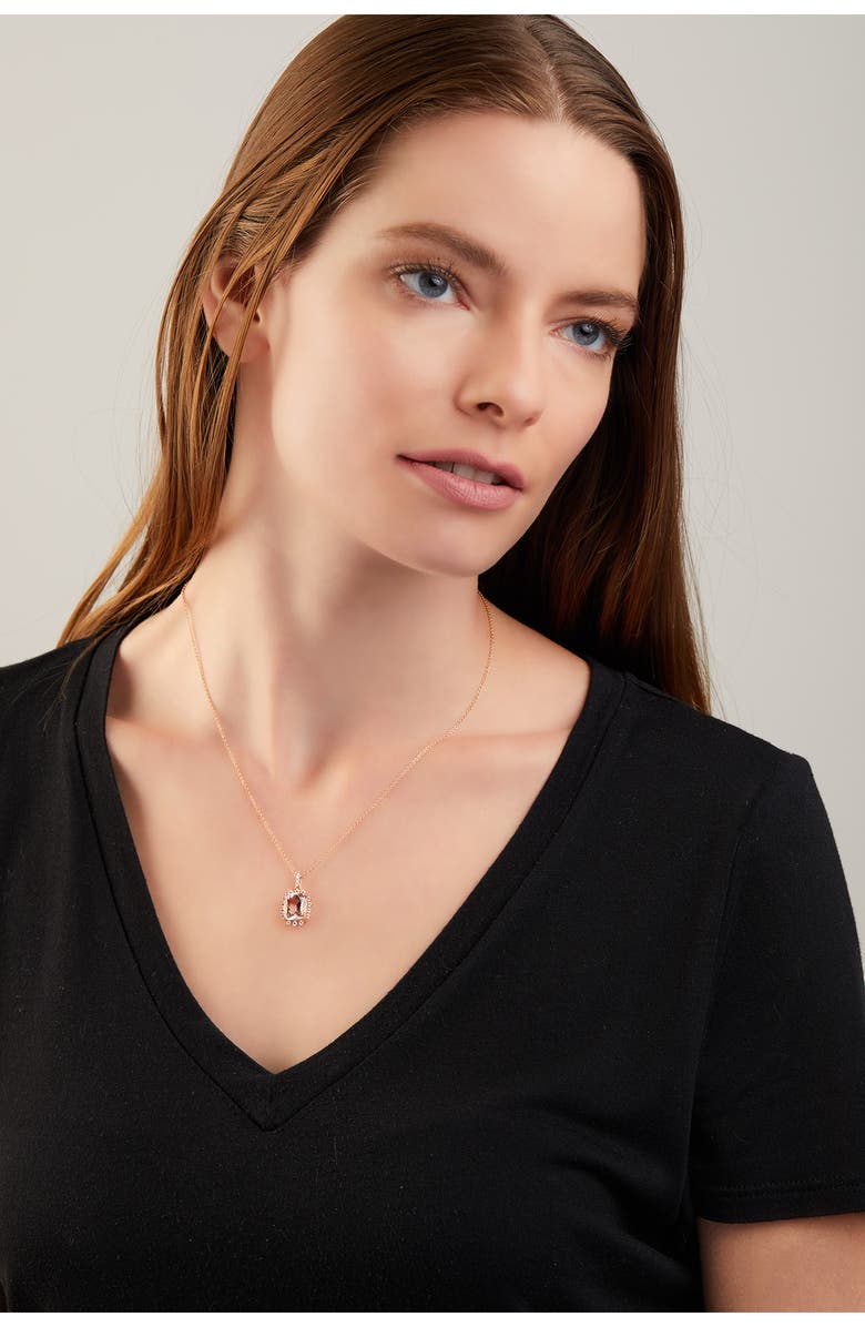 Bony Levy 18K Gold Morganite & Diamond Pendant Necklace, Alternate, color,