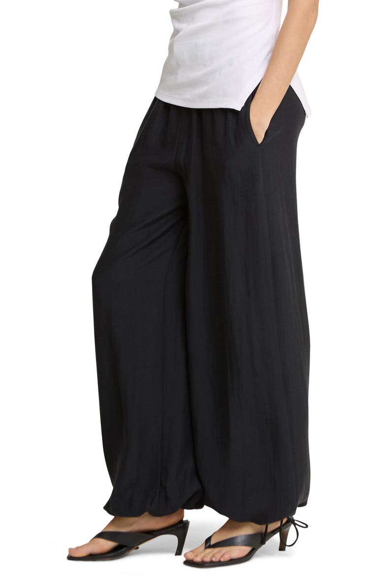 Violet Cuffed Wide Leg Trousers, Main, color, BLACK