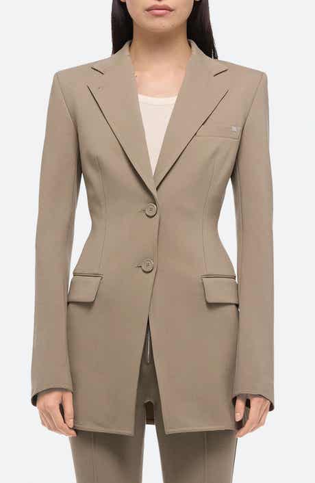 Roma Zip Sleeve Single Breasted Ponte Knit Blazer