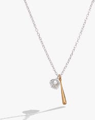 Alex and Ani Baseball Duo Charm Pendant Necklace