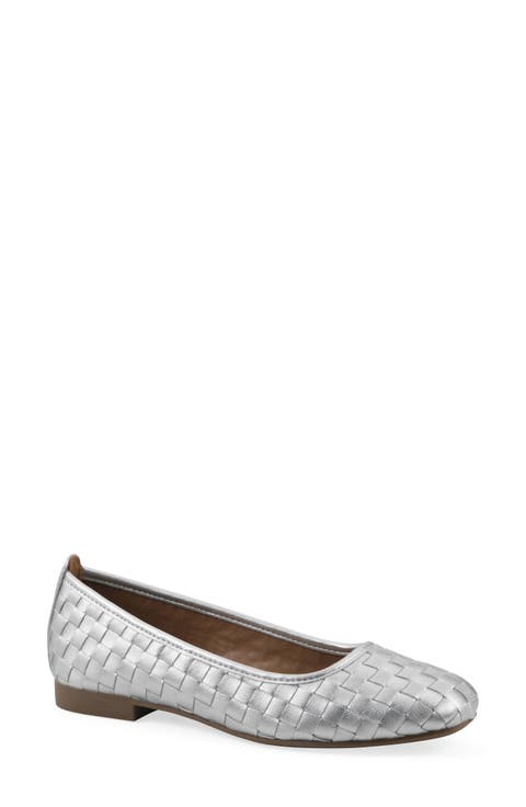 Boccie Woven Leather Ballet Flat (Women)