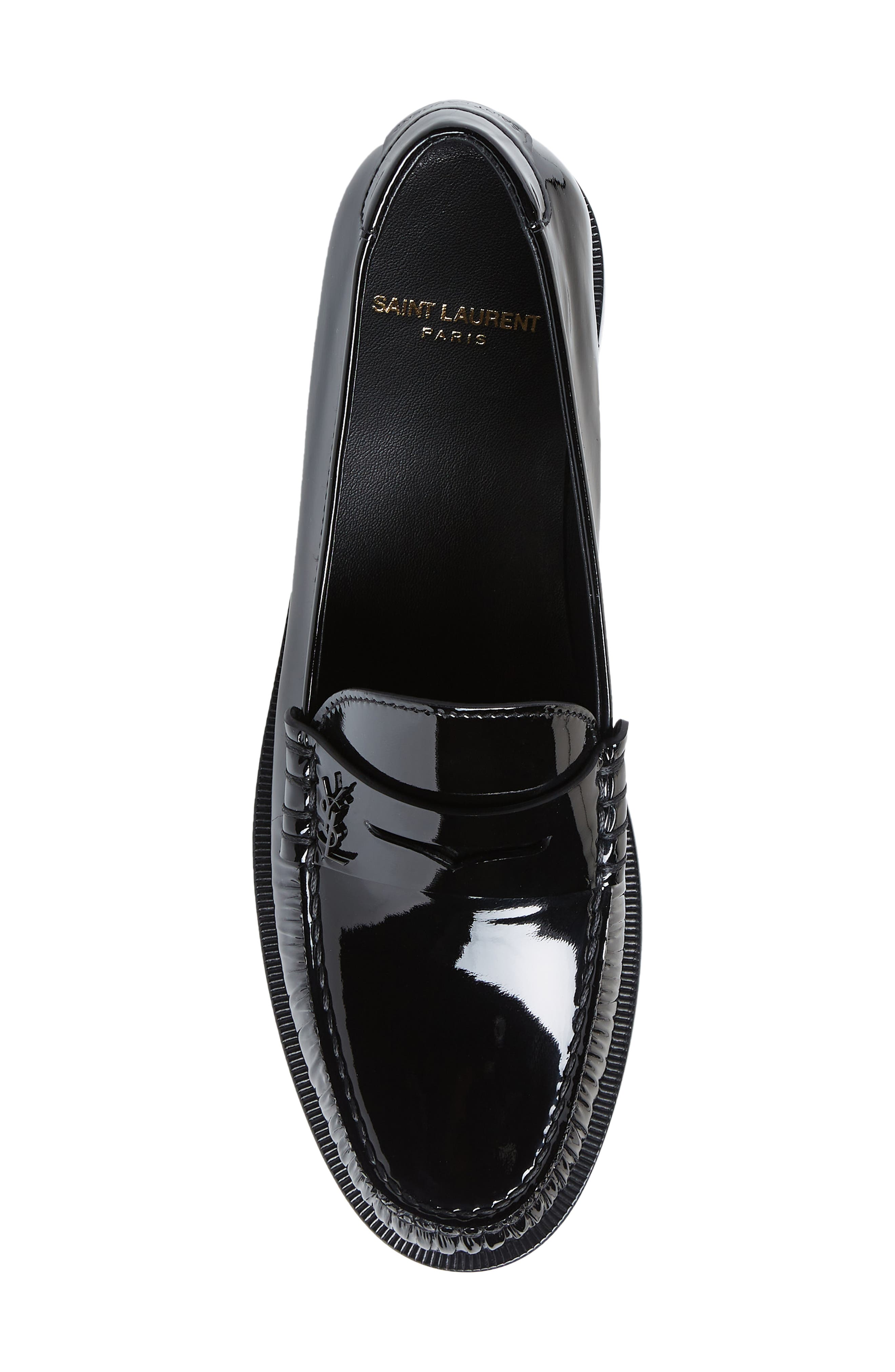 Saint Laurent Le Loafer Monogram Penny Loafer, Alternate, color, 