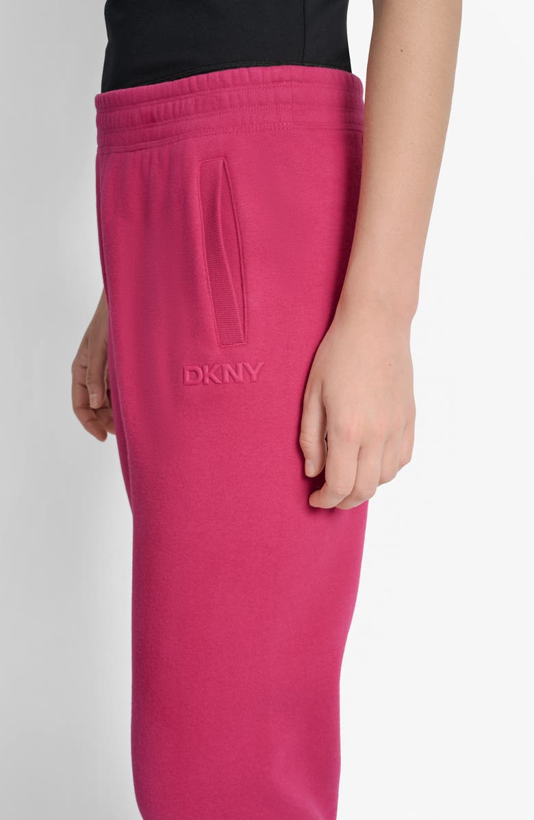 DKNY Logo High Waist Relaxed Joggers, Alternate, color, Wild Berry