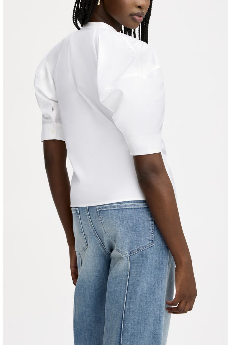 Puff Sleeve Cotton Poplin Shirt, Alternate, color, BRIGHT WHITE
