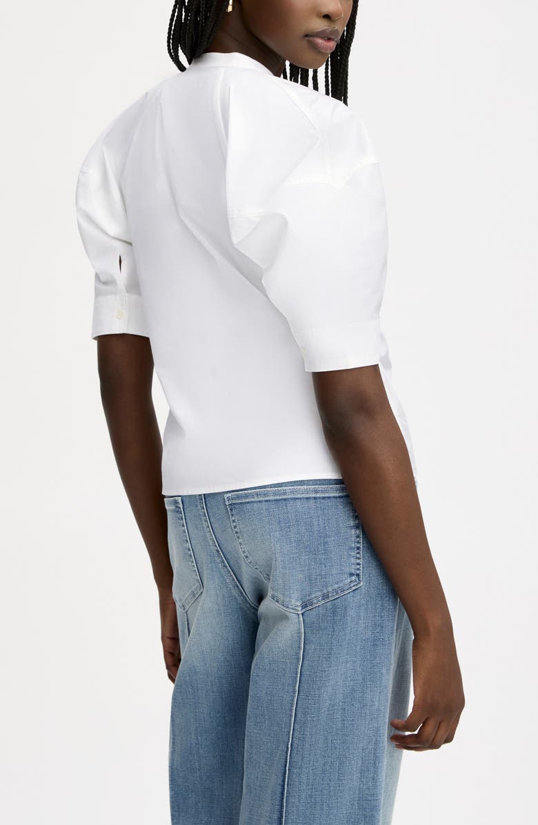 Sam Edelman Puff Sleeve Cotton Poplin Shirt, Alternate, color, Bright White