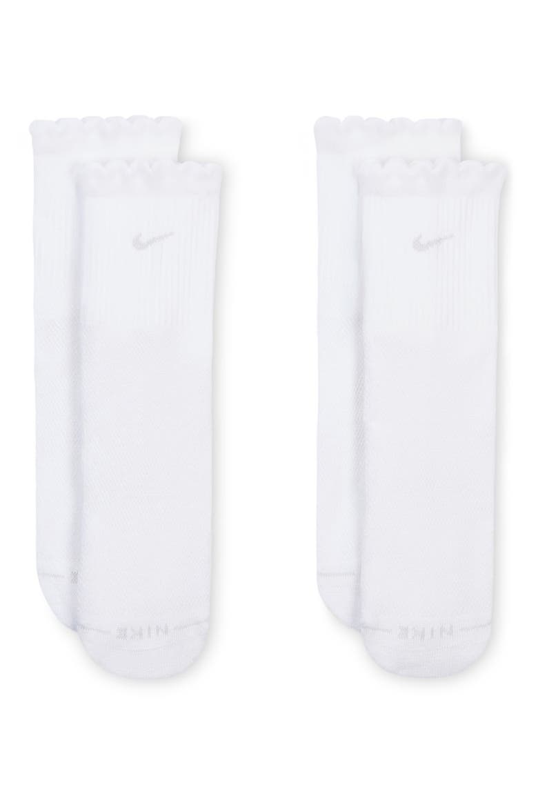 2-Pack Assorted Scallop Hem Crew Socks, Main, color, WHITE