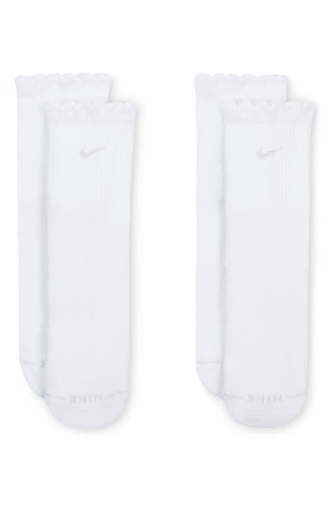 2-Pack Assorted Scallop Hem Crew Socks