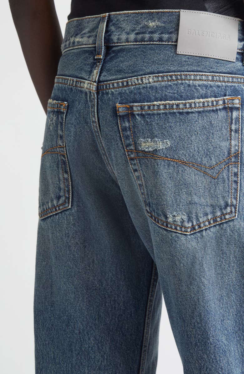 Balenciaga Regular Fit Distressed Jeans, Alternate, color, 4129 Dirty Vintage Blue