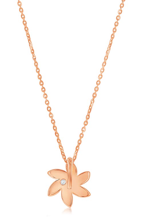 Suzy Levian Diamonds Pavé Diamond Swirl Pendant Necklace In Rose Gold