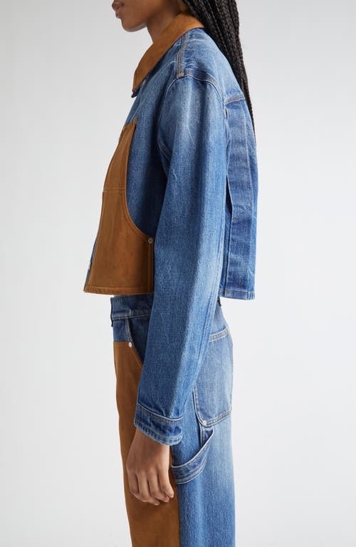 Stella Mccartney Denim & Faux Suede Trucker Jacket In Blue
