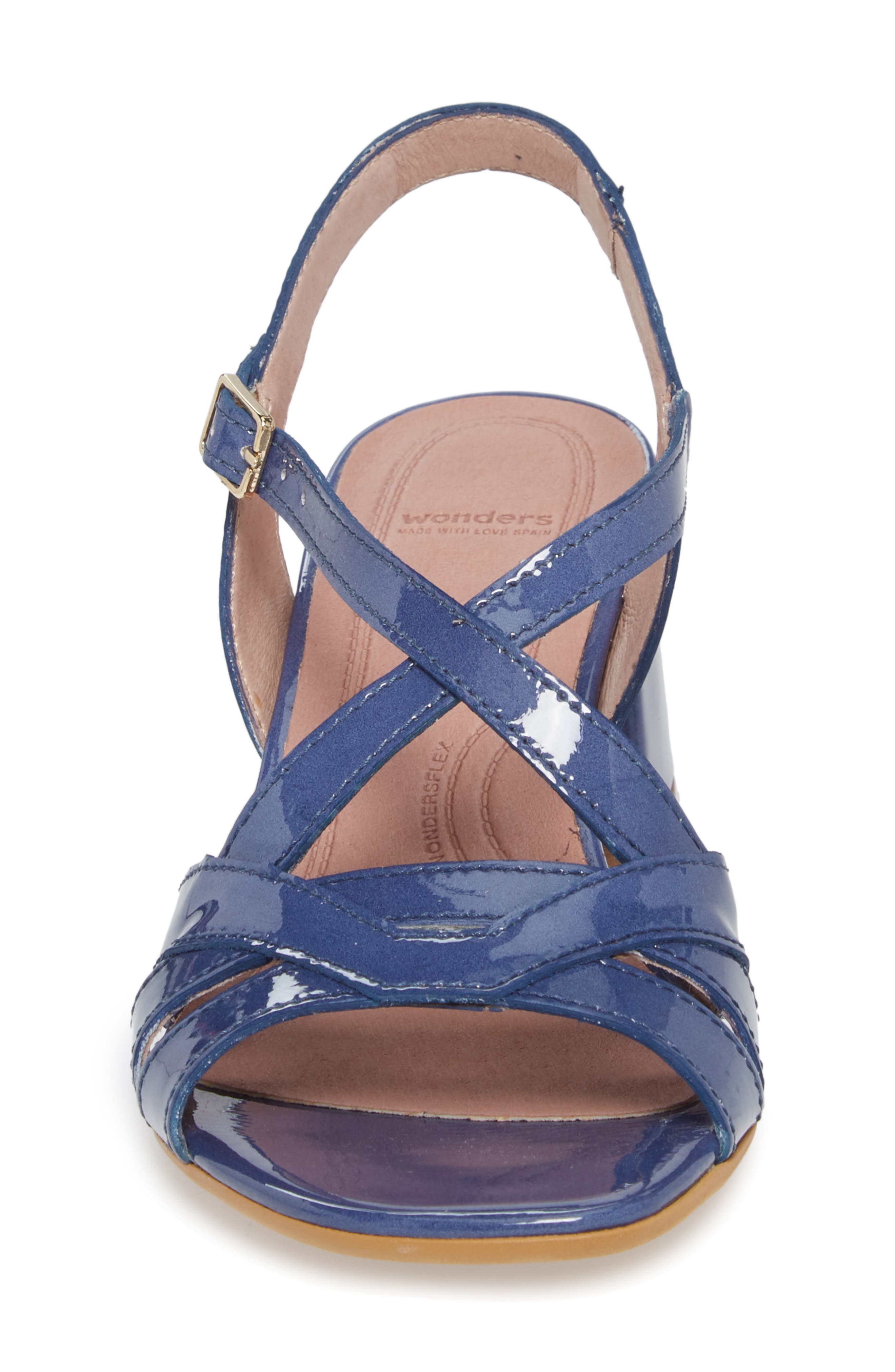 Block Heel Sandal, Alternate, color, JEAN PATENT LEATHER