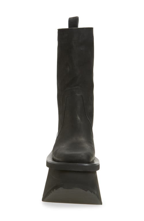 Rick Owens 14mm Factory Topstitching Platform Boots In Black