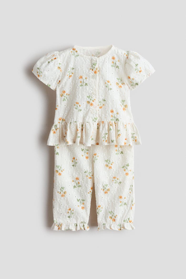 2-piece Broderie Anglaise Set, Alternate, color, White/floral