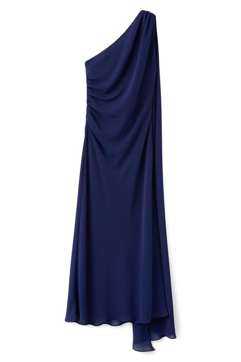 One Shoulder Scarf Dress, Alternate, color, NIGHT BLUE