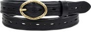 OLD TREND Vintage Genuine Leather Perforated Classic Detail Belt
