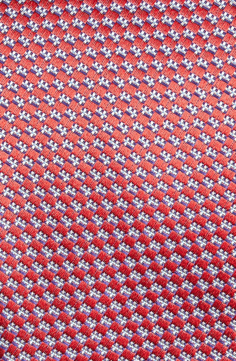 Brioni Geometric Jacquard Silk Tie, Alternate, color, Flame/ Lead