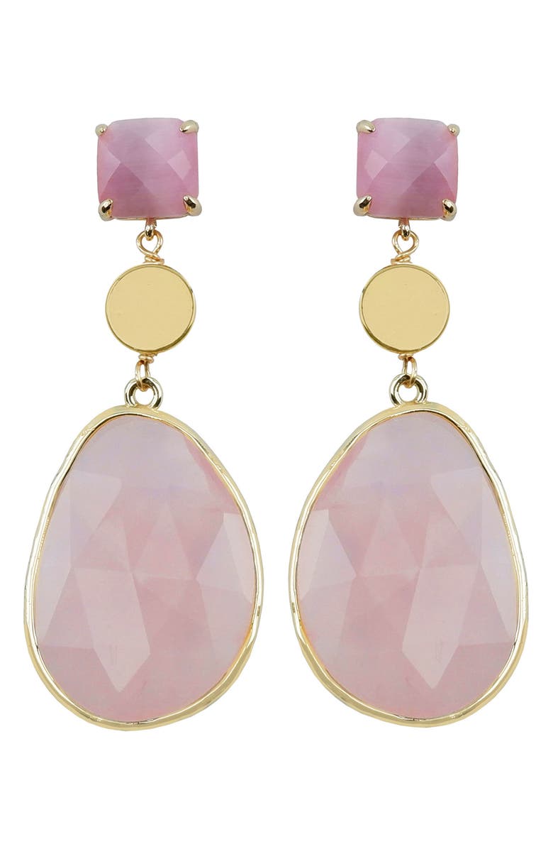 Panacea Pink Stone Drop Earrings, Main, color, Pink