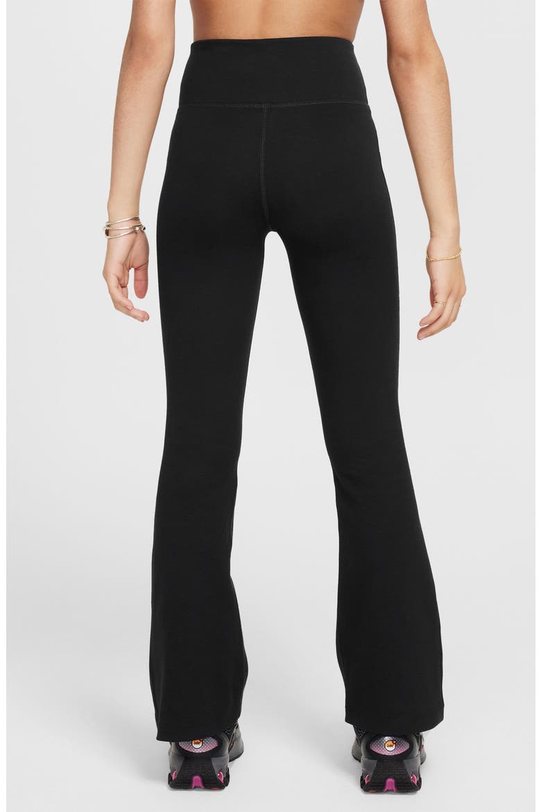 Kids' Sportswear High Waist Flare Leggings, Alternate, color, BLACK/ WHITE